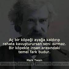 ac bir kopegi ayaga kaldirip rahata kavusturursan seni isirmaz bir kopekle insan arasindaki temel fark budur mark twa ozlu sozler alinti sozler edebiyat