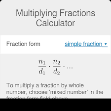 1 * 5 * 7 = 35. Multiplying Fractions Calculator Mixed Whole Numbers