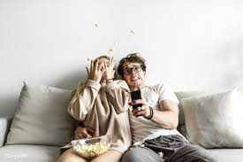 Similar to netflix party, hulu watch party allows subscribers to watch movies together, no matter their location. Couple Watching Movie At Home Together Be Inspired At Www Rawpixel Com Couples Images Couples Movies