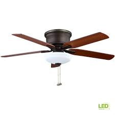 Hampton Bay Holly Springs Low Profile 52 In Led Indoor Oil Rubbed Bronze Ceiling Fan With Light Kit 57281 The Home Depot In 2020 Bronze Ceiling Fan Ceiling Fan With Light Ceiling Fan