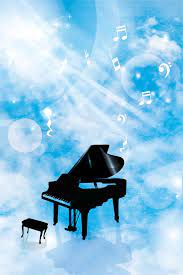 青空とピアノイラスト 音楽の壁紙 音楽モチーフのイラスト 音楽 イラスト