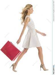 Side View Of Woman Walking With Shopping Bag Fashion Illustrations Techniques Walking Women Walking Poses