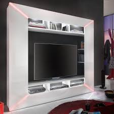 Moderne Hochglanz Tv Wand Race Bietet Viel Platz Fur Deine Spielekonsole Und Mehr Die Integrierte Beleuchtung Im Frontbereic Versteckter Speicher Wohnen Modern