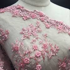 Embroidered Beaded Lace Fabric 3d Lace Fabric Wedding Dress High End Sequins Pearls Jacquard Lace Fabric Material Bridal Lace B Lentejuelas Bordado Canutillos