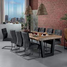 Achat de tables, chaises et tabourets. Table En Teck Recycle De 2m50 Wood Et Pied En Fer Laque Noir