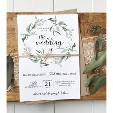 Modern Wedding Invitation Rustic Chic Eucalyptus Wedding Invitation Modern Rustic Wedding Invitation Green Wedding Invitations