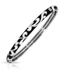 Constellations Collection Royal Black And White Bangle Silver Jewelry Fashion Fashion Jewelry Jewels