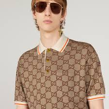 GUCCI GG cotton silk polo shirt