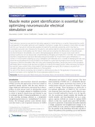 Pdf Muscle Motor Point Identification Is Essential For