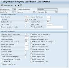 Enter Global Parameters For Company Code Oby6 Coding