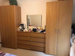 2 X Ikea Wardrobe Pax Oak Effect Nexus Oak Veneer 2 X Ikea Chest Of 4 Drawers Malm Oak Veneer Ikea Wardrobe Ikea Pax Ikea Drawers