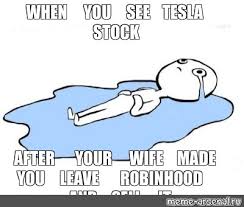 A weird thing about many of the meme investments we love these days is just how replaceable they are. Meme When You See Tesla Stock After Your Wife Made You Leave Robinhood And Sell It All Templates Meme Arsenal Com
