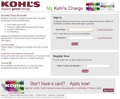 For that, please visit www.kohls.com and click on my kohl's charge. once you're there, enter your username & password and click submit. Bags Kohl S Credit Card Pay Bill Online