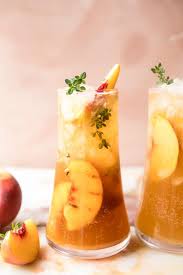 Gingered Peach Bourbon Thyme Smash Half Baked Harvest Recipe Ginger Beer Recipe Beer Recipes Ginger Beer Cocktail
