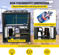 Vevor Air Cooled Chiller 6 Ton Panasonic Compressor 6 HP 53L Built-In Tank Stainless Steel New