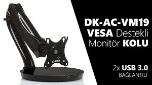 Dk Ac Vm19 Masa Tipi Vesa Destekli Monitor Kolu Youtube