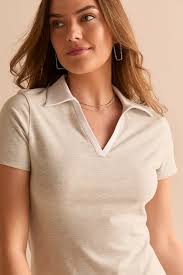 Francesca's Ashley Jersey Polo Mini Dress