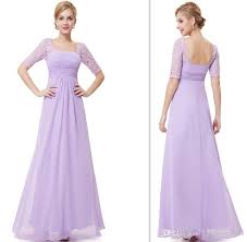 2015 Vintage Half Sleeves Bridesmaids Dresses Lilac Empire Wedding Guest Go Lilac Bridesmaid Dresses Fuschia Bridesmaid Dresses Light Purple Bridesmaid Dresses
