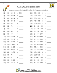 Math Place Value Worksheets To Hundreds