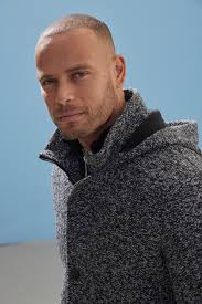 John Devin Strickmantel in schwarz meliert