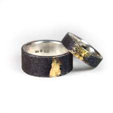 Iron And Silver Wedding Ring With Golden Soldering Silver Wedding Rings Wedding Ring Shopping Wedding Rings