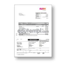 Denmark AURA energi utility bill template, in Word and PDF format