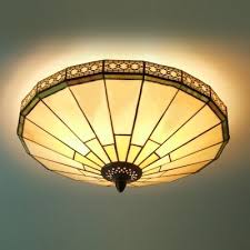 Stained Glass Flush Mount Green Mission Pattern 16 Inch Flush Mount Ceiling Light In Stained Glass Style Stained Glass Flush Mount Flush Mount Ceiling Lights Ceiling Lights