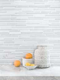 Kitchen white glass mosaic tile backsplash. White Glass Marble Linear Backsplash Tile Backsplash Com Glass Tile Backsplash Kitchen White Glass Tile Tile Backsplash