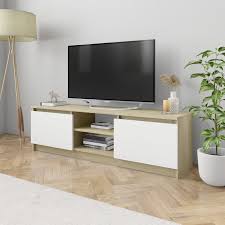 From tnm.scene7.com design tv möbel dentura in weiß mit asteiche massivholz. Tv Schrank Weiss Und Sonoma Eiche 120x30x35 5 Cm Spanplatte 31606 Topdeal Moebel Suchmaschine Ladendirekt De