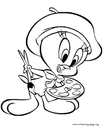 Tweety Tweety Bird Artist Coloring Page Bird Coloring Pages Coloring Pages Cartoon Coloring Pages