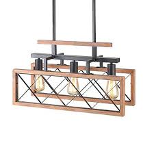 Giluta Rustic Wood Chandelier Rectangle Kitchen Farmhouse Chandelier Dining Room Island Pendant Light Hanging Ceiling Light Fixture 3 Lights C0059 Description Features Safer Amp Longer Service Life The Porcelain Base Features Such Specialties