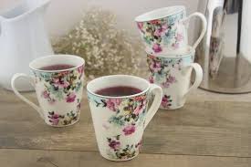 4.9 out of 5 stars with 286 ratings. Ehc New Bone China Floral Pattern Set Of 4 Coffee Mugs Gift Boxed