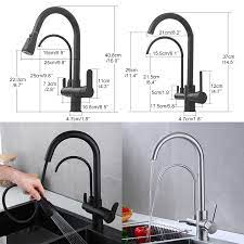 The installation process for these pull out faucets are made easy by introducing duralock technology which will be discussed in detail shortly. Deck Mounted Black Kitchen Faucets Pull Out Hot Cold Water Filter Tap For Kitchen Three Ways Sink Mixer Kitchen Faucet Elk9139b Kitchen Faucets Aliexpress