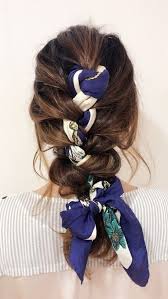 Now you're going to braid the scarf into the hair: Pin On Hairstyle