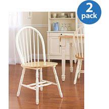Better Homes And Gardens Autumn Lane Windsor Solid Wood Dining Chairs White And Oak Set Of 2 Walmart Com Solid Wood Dining Chairs Wood Dining Chairs Dining Chairs