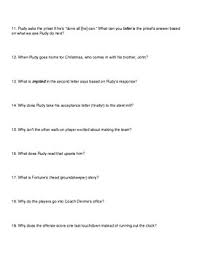 The Movie Rudy Questions By Gym Shoes Teachers Pay Teachers
