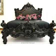 Royal Fortune Montespan Bed Black Rococo Furniture Black Bedding Decor