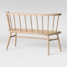 Knock Down Windsor Bench Light Brown Threshold Wooden Storage Bench Wood Bench With Back Modern Wood Bench