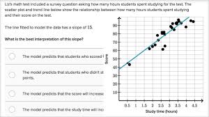 The definition of slope in dictionary is as: Interpreting Slope Of Regression Line Video Khan Academy
