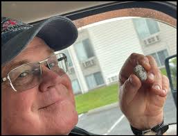 My husband found this rock yesterday by Fred Meyer and he loves it!