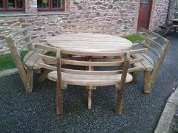 Check spelling or type a new query. Round Picnic Bench With Back Rests Sustainable Furniture