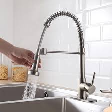 We also understand that very few of us to have the luxury of going through multiple faucets available on the market for them to select the model that suits their needs. Spring Style Kitchen Faucet Head Mixer Cold And Hot Faucet Pull Out Sprayer Mixer Tap Brushed Nickel Faucet Buy Brushed Nickel Faucet Faucet Spring Style Kitchen Faucet Head Mixer Cold And Hot Faucet