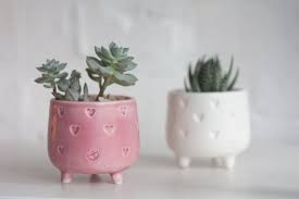 Mini Succulent Pot With Legs Small Ceramic Planter With Heart Plant Pot Succulent Planter Air Plant Holde Potes De Ceramica Vasos Suspensos Vasos Criativos