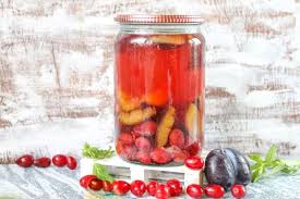 компот из вишни на зиму рецепты на 3 литровую банку Kompot Iz Kizila I Sliv Na Zimu Recept S Foto Recept V 2020 G Recepty Sliva Yagody