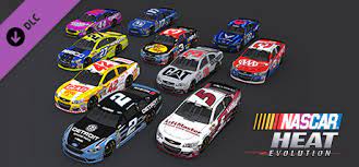 Last year's nascar heat evolution was a game i found to be of little redeeming value, with visual fidelity that didn't even belong on the playstation 3, the worst royalty free light rock they could find and an inability to even make the main mechanic of driving, something gaming has been doing since we. Nascar Heat Evolution Skins Paint Scheme Pack 6 Paintschemepack6 Paint Scheme Pack 6 Appid 555863 Steamdb