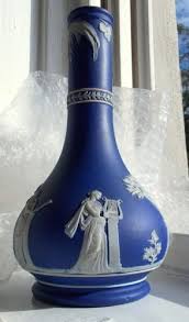 Antique Dip Dark Cobalt Blue Barber Bottle Vase Wedgwood Only Jasperware Jasperware Bottle Vase Wedgwood