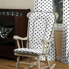 Black And White Rocking Chair Cushions Black And White Dots And Stripes Nursery Decor Carousel Designs Rocking Chair Pads White Nursery Decor Rocking Chair