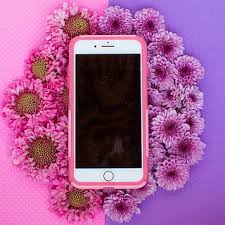 Floral iphone wallpaper for mobile. Hd Wallpaper Gold Iphone 6 With Pink Case On White Flower Background Social Medium Wallpaper Flare