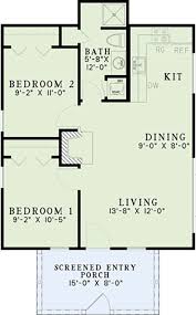 Country Style House Plan 2 Beds 1 Baths 691 Sq Ft Plan 17 2605 Country Style House Plans Cottage House Plans Small Cottage House Plans
