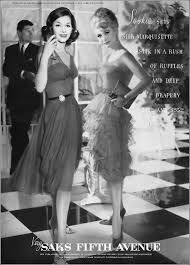 Models In Silk Marquisette Cocktail Dresses By Sophie Of Saks Fifth Avenue Vogue January 1 1960 Dresses Luxury Dress Vintage Dresses